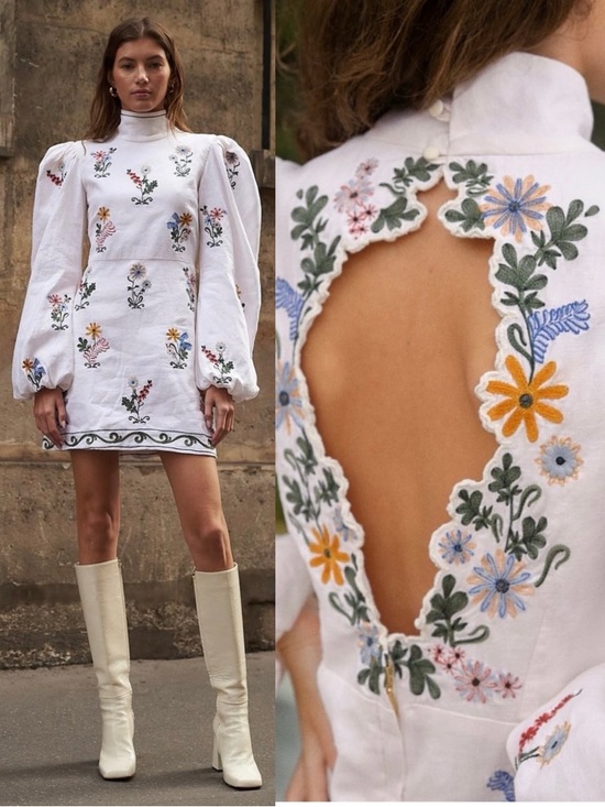 Agua by Agua Bendita Dresses & Skirts - Agua by Agua Bendita Guaba Pradera Embroidered Linen Mini Dress NEW with tags